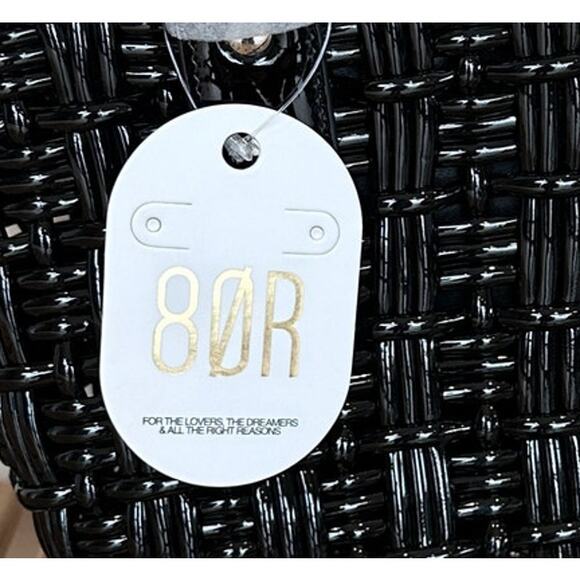 8 Other Reasons Black Woven Tote Bag Top Handle Shoulder Strap 8x7.25 x4.5 NEW - Picture 10 of 14